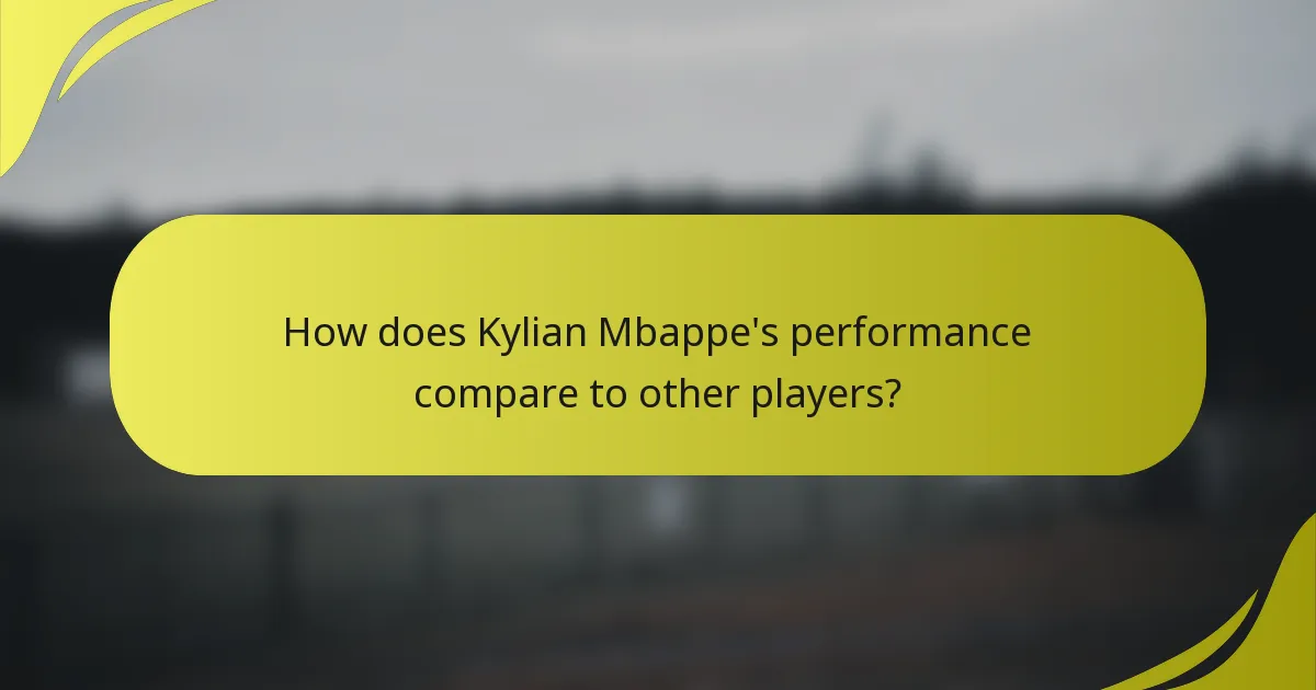 How does Kylian Mbappe's performance compare to other players?