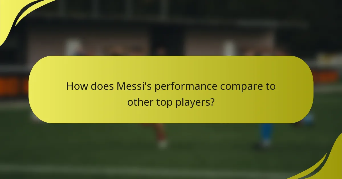 How does Messi's performance compare to other top players?